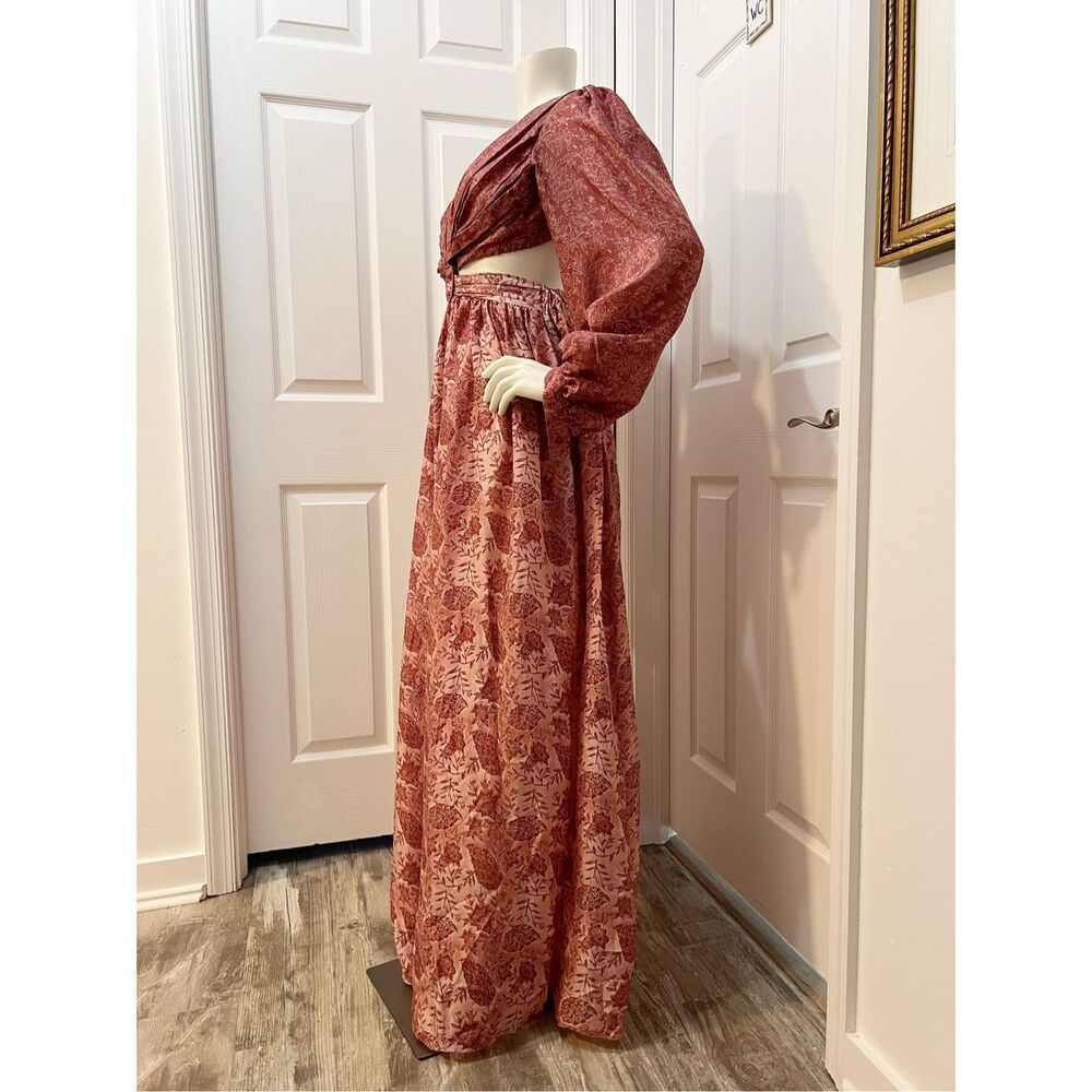 Hannah Artwear Pink Cutout Waist Backless Silk Rio Dress Rosie Rayne Size 1 4 - Picture 3 of 6